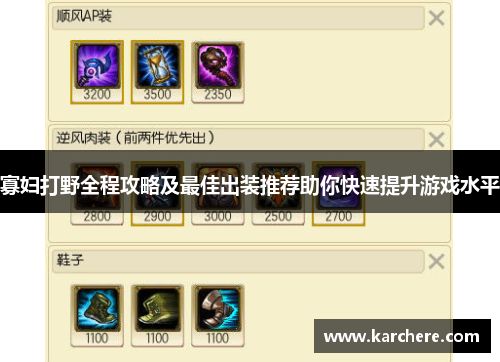 寡妇打野全程攻略及最佳出装推荐助你快速提升游戏水平
